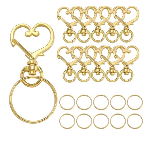 10 Stück stilvolle herzförmige Halter, handgefertigter drehbarer Karabinerverschluss mit Ringen, Schmuckherstellung, Zubehör, Schmuckzubehör 10 Stück stilvolle herzförmige Halter, handgefertigter drehbarer Karabinerverschluss mit Ringen, Schmuckherstellung, Zubehör, Schmuckzubehör von UNTERING