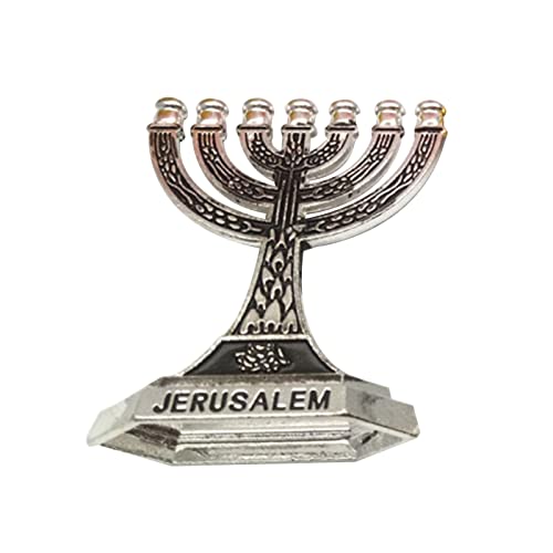 12 Tribes Of Israel Menora 7 Zweige Halter Jerusalem Tempel Kerzenständer religiöser Kandelaber für Schreibtischhalter von UNTERING