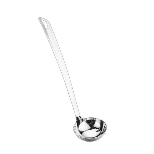 201 Edelstahl-Sieb, Schöpfkelle, kleiner Metall-Skimmer, Suppenlöffel mit Griff, Ölabschäumer, Löffel, geeignet für Küche, Küchenwerkzeug von UNTERING
