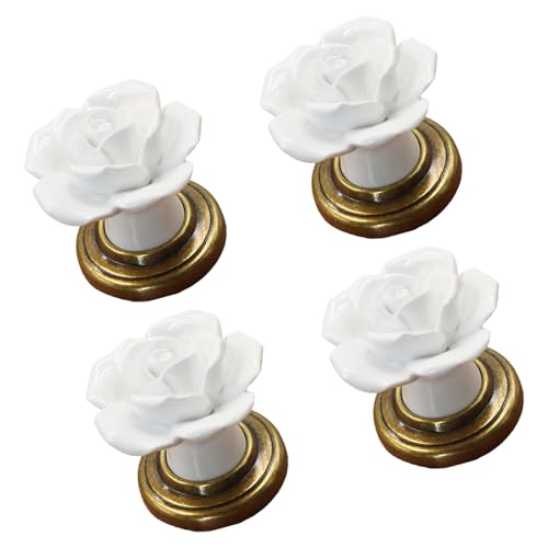 4 Stück elegante Rosendesigns Schrankgriffe stabile Keramikmaterialien für Kleiderschrank, Schubladen, den täglichen Gebrauch, Möbel, Schubladenknöpfe 4 Stück elegante Rosendesigns Schrankgriffe stabile Keramikmaterialien für Kleiderschrank, Schubladen, den täglichen Gebrauch, Möbel, Schubladenknöpfe von UNTERING