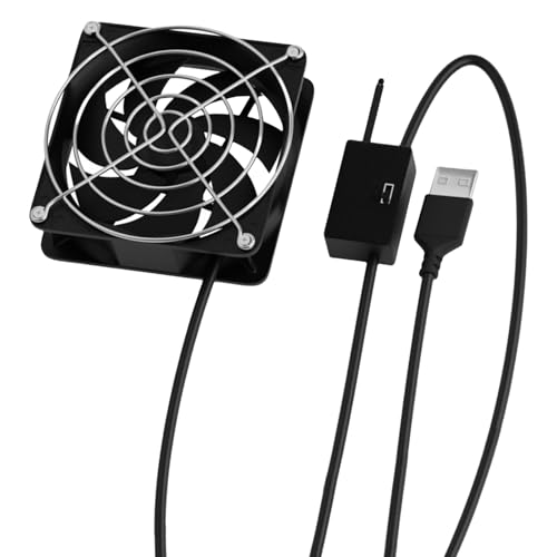 Automatischer USB-Lüfter, Temperatursensor, 8 cm, 3 Geschwindigkeiten, einstellbares Thermostat für Router, Spielkonsole, Wärmereduzierung, Router, Lüfter Automatischer USB-Lüfter, Temperatursensor, 8 cm, 3 Geschwindigkeiten, einstellbares Thermostat für Router, Spielkonsole, Wärmereduzierung, Router, Lüfter von UNTERING