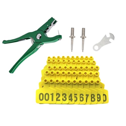 Bauernhoftier-Ohr-Etikett 001-100, Zahlen-Tier-Eartags-Zange, Werkzeug zur Identifizierung von Nutztieren, Rindern, Rindern, Kuh, Ohrmarken von UNTERING
