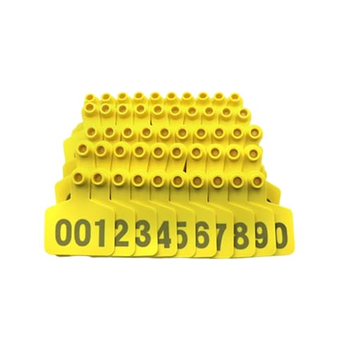 Bauernhoftier-Ohr-Etikett 001-100, Zahlen-Tier-Eartags-Zange, Werkzeug zur Identifizierung von Nutztieren, Rindern, Rindern, Kuh, Ohrmarken von UNTERING