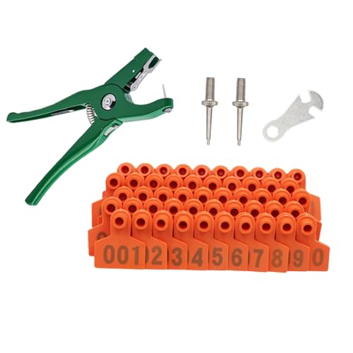 Bauernhoftier-Ohr-Etikett 001-100, Zahlen-Tier-Eartags-Zange, Werkzeug zur Identifizierung von Nutztieren, Rindern, Rindern, Kuh, Ohrmarken von UNTERING