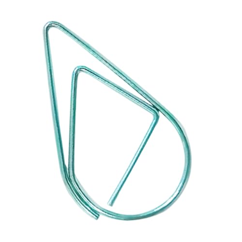 Büroklammern in Wassertropfenform, Lesezeichen, Halter, kreative Büroklammer, Metall, dekorativ für Büro, Schule, Wassertropfenform, kleine Lesezeichen, Büroplaner, 100 Stück von UNTERING