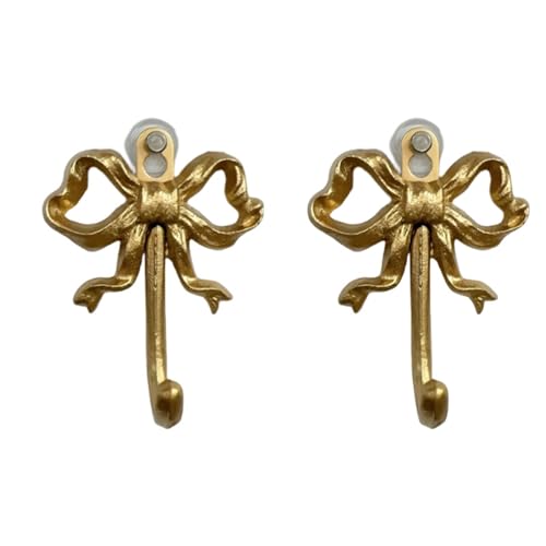 Dekorative Wandhaken aus Metall, Schleifen-Form, Eisenhaken, Kleiderhaken für Zuhause, Badezimmer, Eingangsbereich, einfache Installation im Badezimmer, 2 Stück Dekorative Wandhaken aus Metall, Schleifen-Form, Eisenhaken, Kleiderhaken für Zuhause, Badezimmer, Eingangsbereich, einfache Installation im Badezimmer, 2 Stück von UNTERING