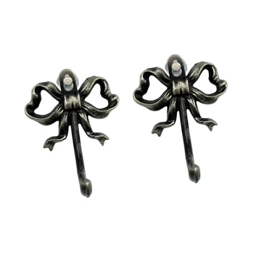 Dekorative Wandhaken aus Metall, Schleifen-Form, Eisenhaken, Kleiderhaken für Zuhause, Badezimmer, Eingangsbereich, einfache Installation im Badezimmer, 2 Stück Dekorative Wandhaken aus Metall, Schleifen-Form, Eisenhaken, Kleiderhaken für Zuhause, Badezimmer, Eingangsbereich, einfache Installation im Badezimmer, 2 Stück von UNTERING