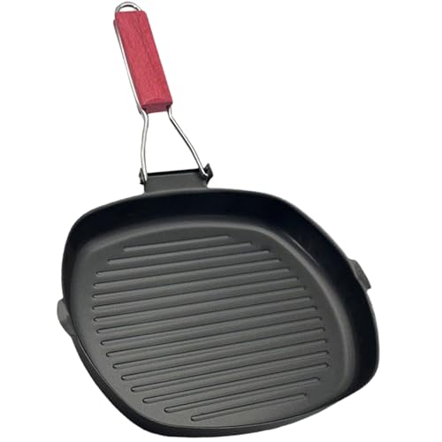 Faltbare Grillpfanne mit Antihaftbeschichtung, Picknick-Grillpfannen mit Griff für Aufbewahrung und Kochen im Innenbereich, einfache Reinigung, Bratpfanne von UNTERING