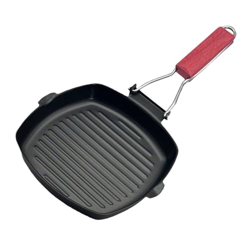 Faltbare Grillpfanne mit Antihaftbeschichtung, Picknick-Grillpfannen mit Griff für Aufbewahrung und Kochen im Innenbereich, einfache Reinigung, Bratpfanne von UNTERING