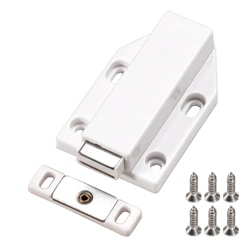 Federbelastete Schranktürschnäpper, leiser Pressmechanismus, ABS-Gehäuse, Türschließer-Set für reibungslosen Betrieb aller Schränke, ABS-Kunststoff, Schranktürschnäpper von UNTERING