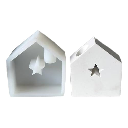 Formen zur Herstellung von Kunstharz, kleine Hausform, Ornamentformen, einfaches Entformen, Silikon-Textur für Kerzenständer, sternförmige Form Formen zur Herstellung von Kunstharz, kleine Hausform, Ornamentformen, einfaches Entformen, Silikon-Textur für Kerzenständer, sternförmige Form von UNTERING