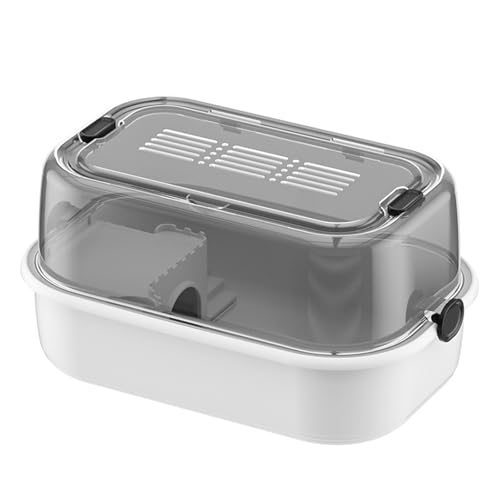 Hamsterkäfigvillen mit belüfteter Oberseite für kleine Haustiere, Meerschweinchen, Igel, Zuhause, Innenbereich, mit transparentem Deckel, klein von UNTERING