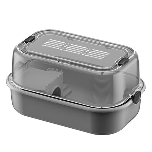 Hamsterkäfigvillen mit belüfteter Oberseite für kleine Haustiere, Meerschweinchen, Igel, Zuhause, Innenbereich, mit transparentem Deckel, klein von UNTERING