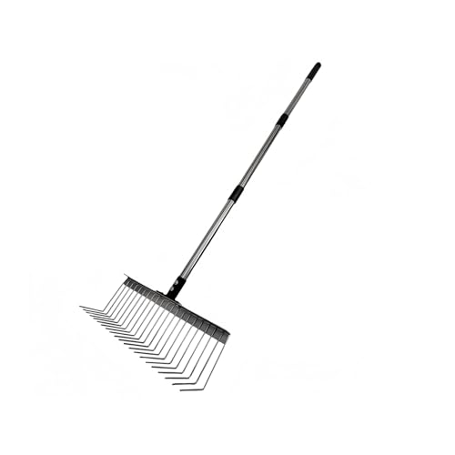 Kompaktes Stahl-Gartenrechen-Werkzeug, ergonomischer Griff für komfortable Entfernung von Steinschutt in engen Stadtraum, Stahlrechen von UNTERING