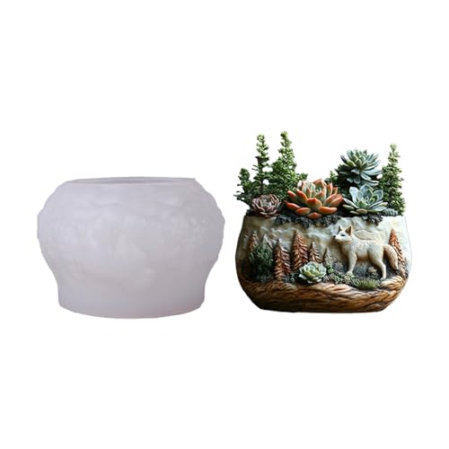 Kreative Wolfsmuster, Silikon-Pflanzgefäß-Form, Blumentopf-Formen für Kunstharz, Schmuck, Basteln und Sukkulenten, handgefertigte Harzform, Wolf-Design Kreative Wolfsmuster, Silikon-Pflanzgefäß-Form, Blumentopf-Formen für Kunstharz, Schmuck, Basteln und Sukkulenten, handgefertigte Harzform, Wolf-Design von UNTERING