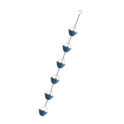 Regenwasserkette mit Metallblumentassen Einfache Installation ohne Werkzeug für Zuhause Außenrinnen Drainage Wasserdichte Regenkette für Dachentwässerung Regenwasserkette mit Metallblumentassen Einfache Installation ohne Werkzeug für Zuhause Außenrinnen Drainage Wasserdichte Regenkette für Dachentwässerung von UNTERING