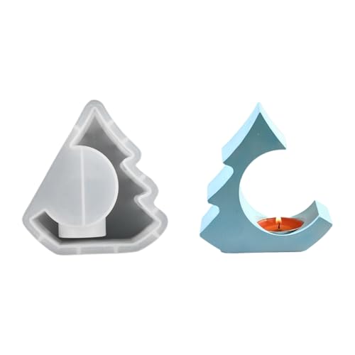 Silikonform für Ornamente, Haus-/Baumform, Kunstharz, leicht zu reinigen, Kerzenständer-Textur, Silikon-Kerzenständerform Silikonform für Ornamente, Haus-/Baumform, Kunstharz, leicht zu reinigen, Kerzenständer-Textur, Silikon-Kerzenständerform von UNTERING