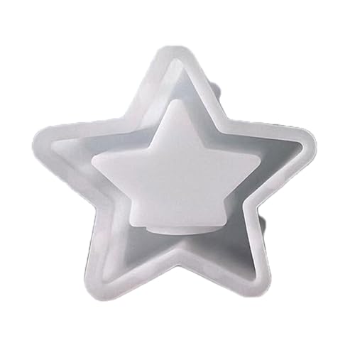 Silikonform in Herzform für Epoxidharzherstellung, Teelichthalter, Temperaturbeständigkeit, einfaches Entformen, Silikon-Stern-Herz-Teelichtform von UNTERING