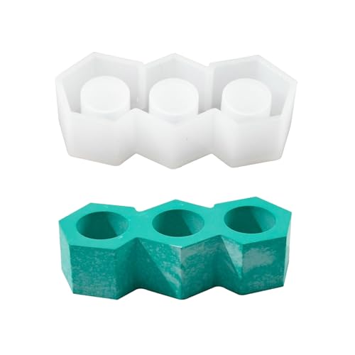 Silikonform mit 3 Löchern, für handgefertigte Teelichthalter, Beton, Gips, Form von UNTERING