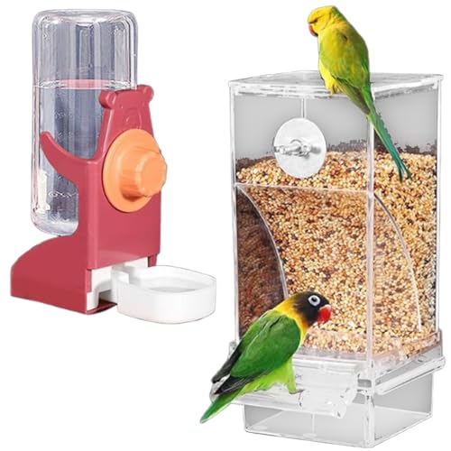 Strapazierfähige ABS-Vogelfutterstation mit 500 g Kapazität, auslaufsicheres Design für Sittiche, einfache Installation, Nymphensittiche, mit abnehmbarer Schublade, 2 Stück Strapazierfähige ABS-Vogelfutterstation mit 500 g Kapazität, auslaufsicheres Design für Sittiche, einfache Installation, Nymphensittiche, mit abnehmbarer Schublade, 2 Stück von UNTERING