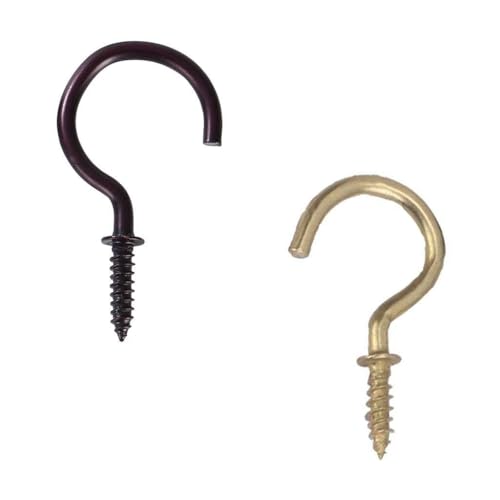 UNTERING 18 Stück Wandschrank-Deckenhaken, vertikale Schraubhaken, Metall, zum Aufhängen von Lichtern, Windspielen, Regalen von UNTERING