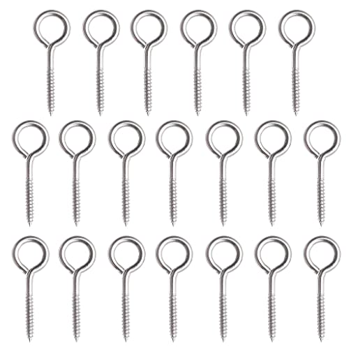 UNTERING 20 Stück M3/M4/M5 Gewinde-Aufhänger zum Einschrauben aus Edelstahl in Augenform Haken Blechschrauben Haken Aufhänger Schraubhaken Dekorative Outdoor Heavy Duty von UNTERING