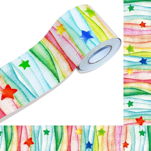 UNTERING Bunte Punkt-Bordüre, Pinnwand, Bordüre, selbstklebend, Klassenzimmer-Dekor, Aufkleber, Pinnpapier-Aufkleber von UNTERING