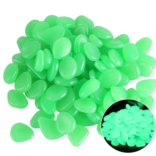 UNTERING Garden Stones 100 Stück Vasenfüller Kieselsteine für Wege Blumenbeete und Do It Yourself leuchten im Dunkeln Kunst Handwerk Stein mit Nachtlicht von UNTERING