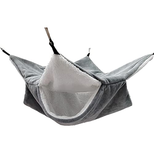 UNTERING Großes Käfighaus zum Aufhängen, für Eichhörnchen, warme Plüschtasche, Plüsch, Hamster, Hängematte, doppellagig, dick, Nest für Kleintiere von UNTERING