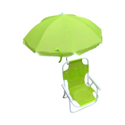 UNTERING Kinder-Strandkorb mit verstellbarem Sonnenschutz, Metallrahmen, faltbares Design für Park, Camping und Entspannung am Meer, tragbarer Kinder-Strandkorb mit Regenschirm von UNTERING