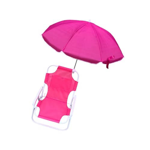 UNTERING Kinder-Strandkorb mit verstellbarem Sonnenschutz, Metallrahmen, faltbares Design für Park, Camping und Entspannung am Meer, tragbarer Kinder-Strandkorb mit Regenschirm von UNTERING