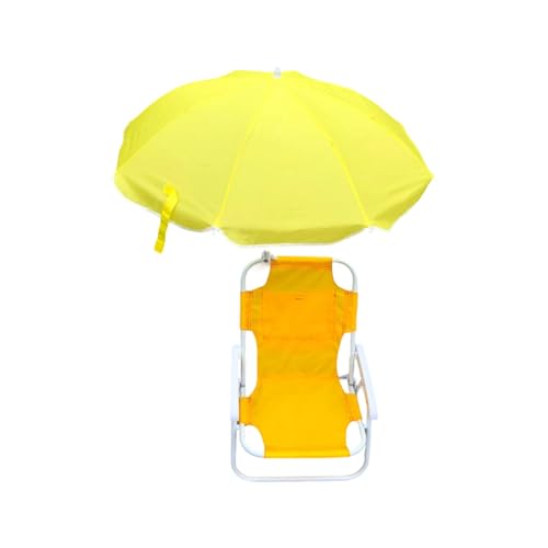 UNTERING Kinder-Strandkorb mit verstellbarem Sonnenschutz, Metallrahmen, faltbares Design für Park, Camping und Entspannung am Meer, tragbarer Kinder-Strandkorb mit Regenschirm von UNTERING