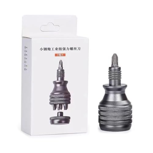 UNTERING Schraubendreherhalter mit Metalllegierungsgriff für 1/4-Zoll-Bit mit rutschfesten Designs, magnetisch, 7 Bit PH2 Y1 SL6 SL4 PH0 2,6 von UNTERING