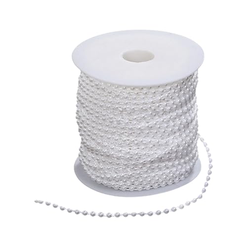 Weiße Kunstperlenkette, 25 m, für Kunsthandwerk, Halsketten, Brautdekoration und Schmuck, Perlenstrang von UNTERING