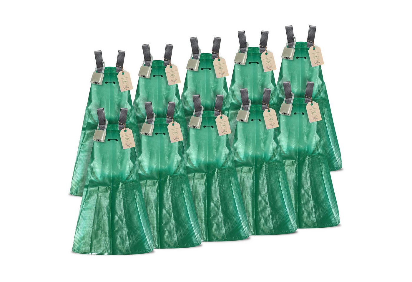 UNUS GARDEN Bewässerungssystem Baumbewässerungssack 70/95 l mit Schloss, (Baumbewässerungssack 70 L klein 10er Set mit Schloss), Baumbewässerungssack 70 Liter klein mit Schloss 10er Set von UNUS GARDEN