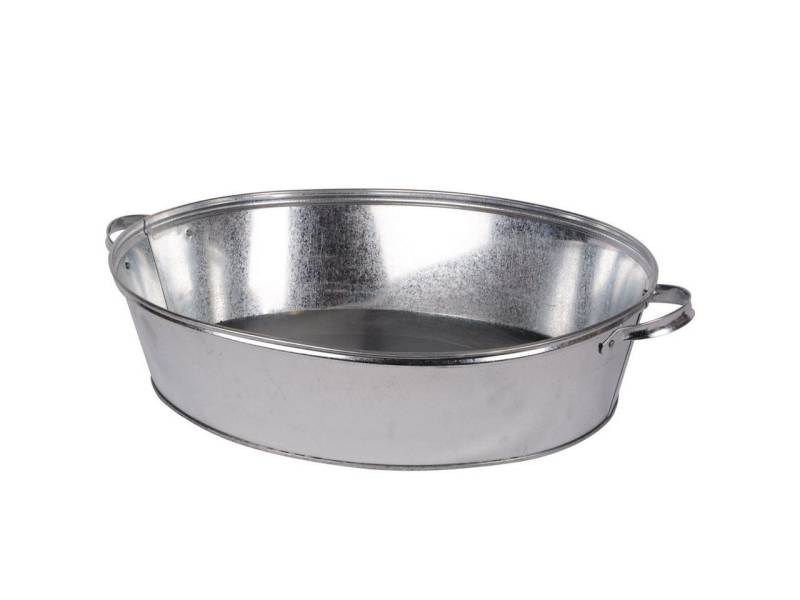 UNUS GARDEN Blumentopf Zinkübertopf mit Griffen – Pflanztopf in Wannenform aus Zink (1 St., 27 Liter Oval), zum Bepflanzen oder als Miniteich von UNUS GARDEN