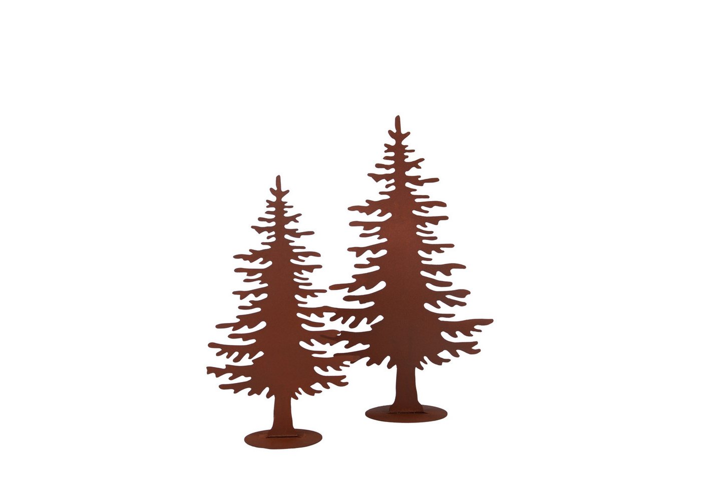 UNUS GARDEN Dekofigur Weihnachtsbaum im Rostdesign 2er Set (draußen oder drinnen), Weihnachten Herbstdeko Weihnachtsdeko Winter Garten von UNUS GARDEN