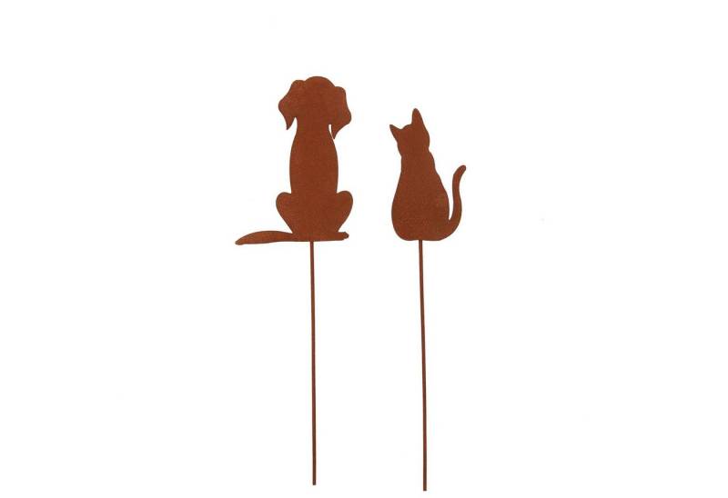 UNUS GARDEN Gartenstecker Gartenstecker Metall Rostoptik 2er Set Hund Katze Deko für Garten Beet (2-St., 2er Set Roststecker Hund & Katze Metall Rostoptik Deko Garten & Beet) von UNUS GARDEN