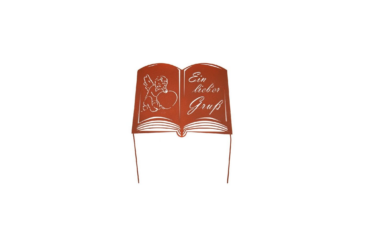 UNUS GARDEN Gartenstecker Grabstecker Rostoptik Buch "In Liebe" (1-St., Individueller Spruch zur Auswahl) dekoration, grab, trauerschmuck, trauerdeko, grabschmuck, grabgesteck von UNUS GARDEN