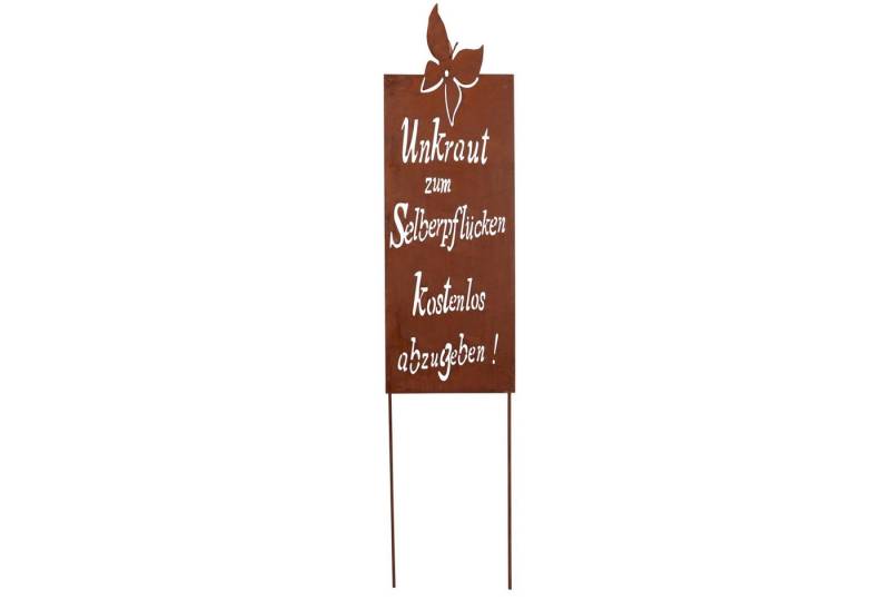 UNUS GARDEN Gartenstecker Roststecker Schild Spruch Unkraut schmal (1-St) von UNUS GARDEN