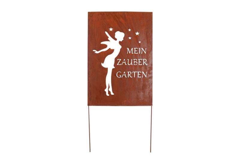 UNUS GARDEN Gartenstecker Roststecker Schild Zaubergarten (1-St., Kleiner Gartenstecker Zaubergarten Schild Metall Rostoptik Deko) von UNUS GARDEN