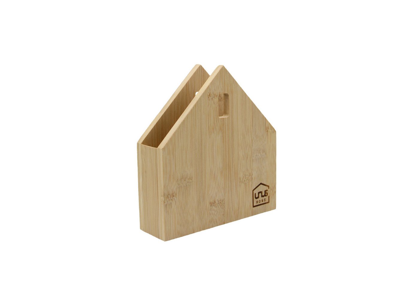 UNUS HOME Dekofigur Serviettenständer Haus (1 St., klein Bambusholz), Tischserviettenhalter Tischtuchspender Papierserviettenhalter von UNUS HOME