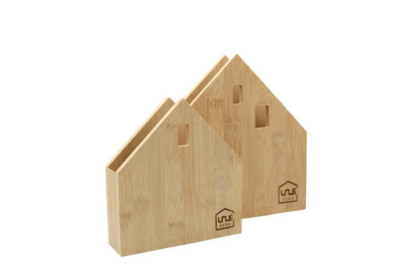UNUS HOME Dekofigur Serviettenständer Haus (2 St., 2er Set Bambusholz), Tischserviettenhalter Tischtuchspender Papierserviettenhalter von UNUS HOME