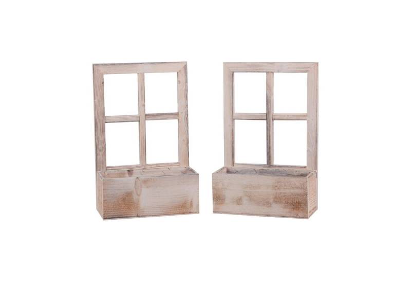 UNUS HOME Blumenkasten Deko Holzfenster mit Pflanzbank 2er Set (2 St) von UNUS HOME