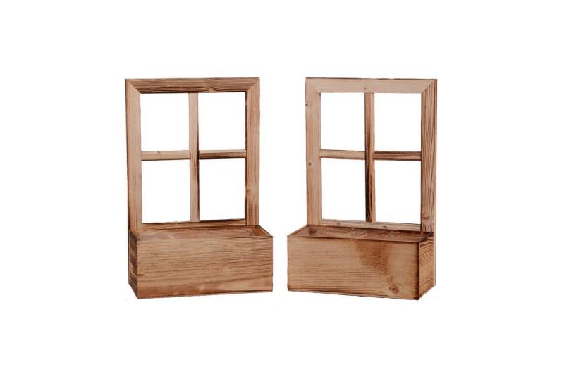 UNUS HOME Blumenkasten Deko Holzfenster mit Pflanzbank 2er Set von UNUS HOME