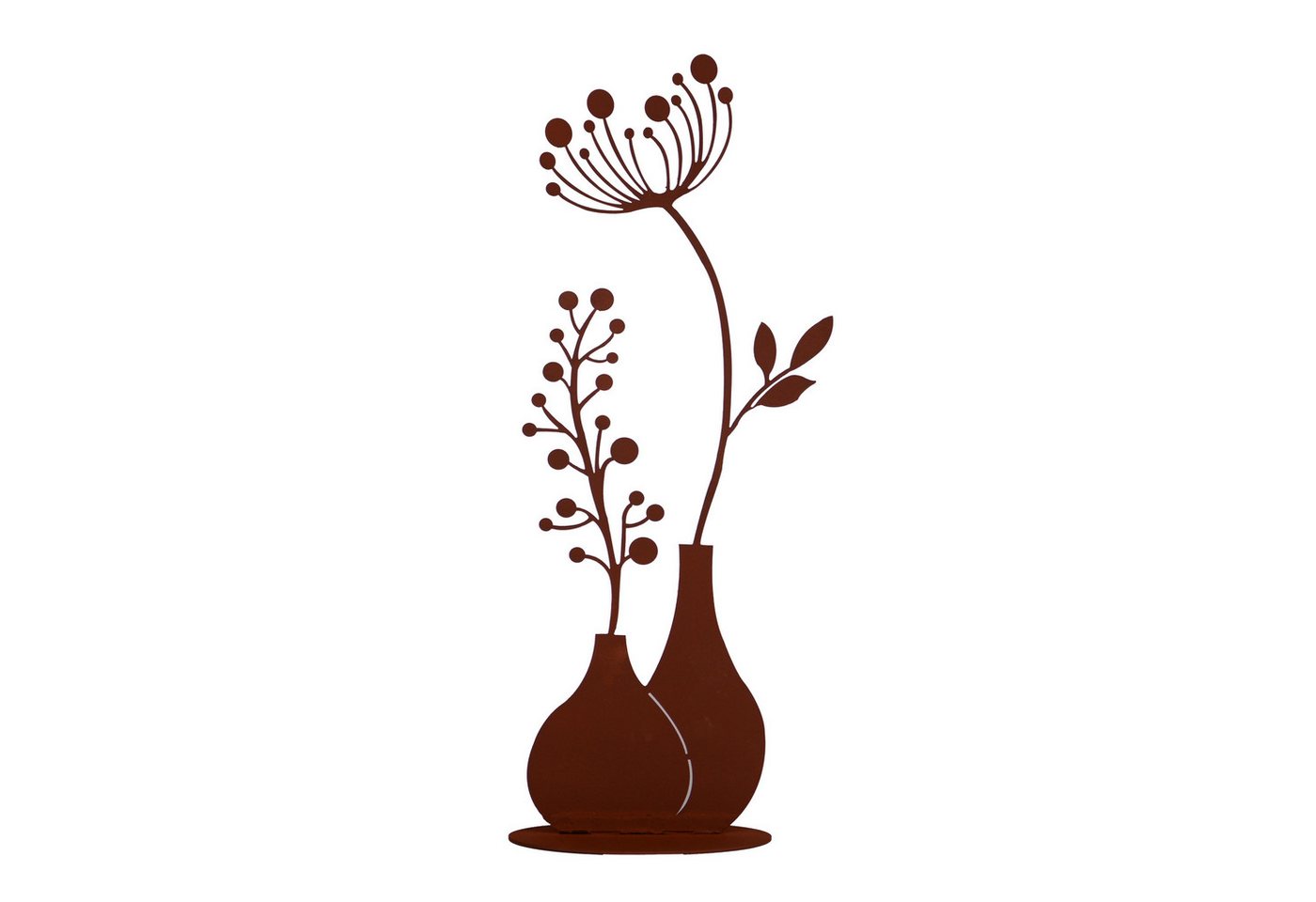 UNUS HOME Dekofigur (Rostoptik), Aufsteller Blumen mit Vase aus Metall, Wohndekoration von UNUS HOME