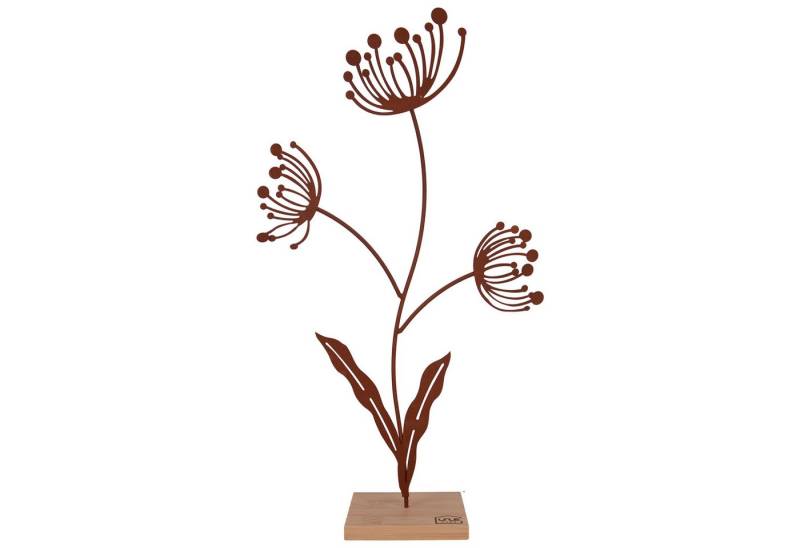 UNUS HOME Fensterdekoration Aufsteller Deko-Blume, Blumen-Silhouette aus Metall und Bambus-Holz Wohndekoration von UNUS HOME