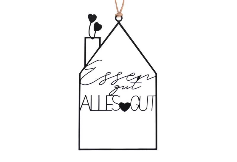 UNUS HOME Dekohänger Hänger "Essen Gut alles Gut" schwarz (Hänger Essen gut alles gut Dekoschild schwarzes Metall mit Juteband) von UNUS HOME