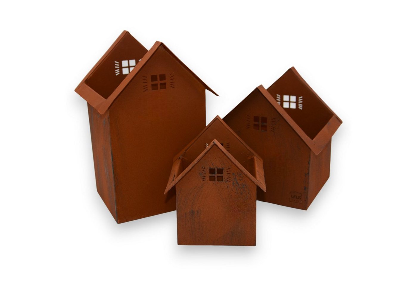 UNUS HOME Teelichthalter Deko Häuser Metall 3er Set (3 St., 3er Set verschiedene Größen) von UNUS HOME