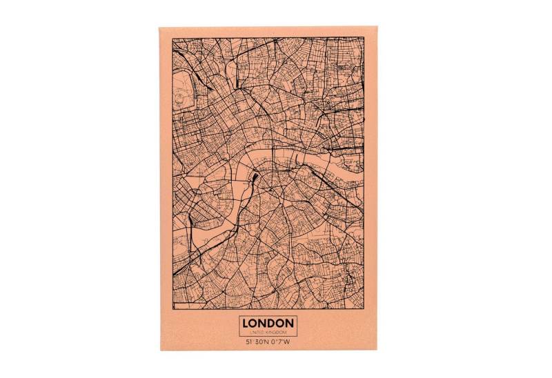 UNUS HOME Wanddekoobjekt Kork Wandbild Weltkarte 61x41 cm Pinnwand aus Naturkork (Wandbild Kork) von UNUS HOME